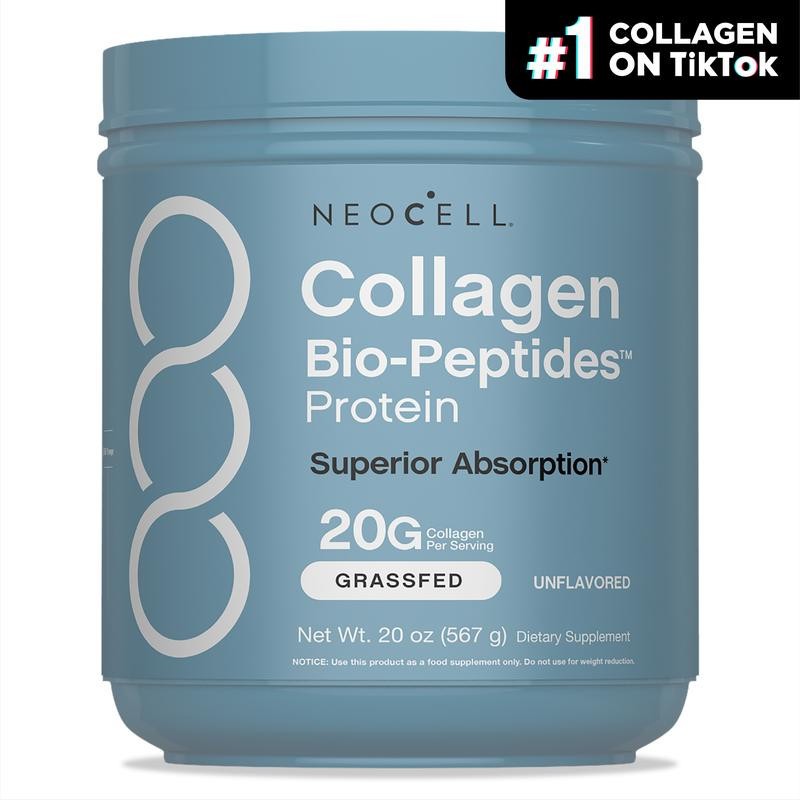 NeoCell Collagen Bio-Peptides Powder 20oz – Grassfed Protein Supplement – Advanc