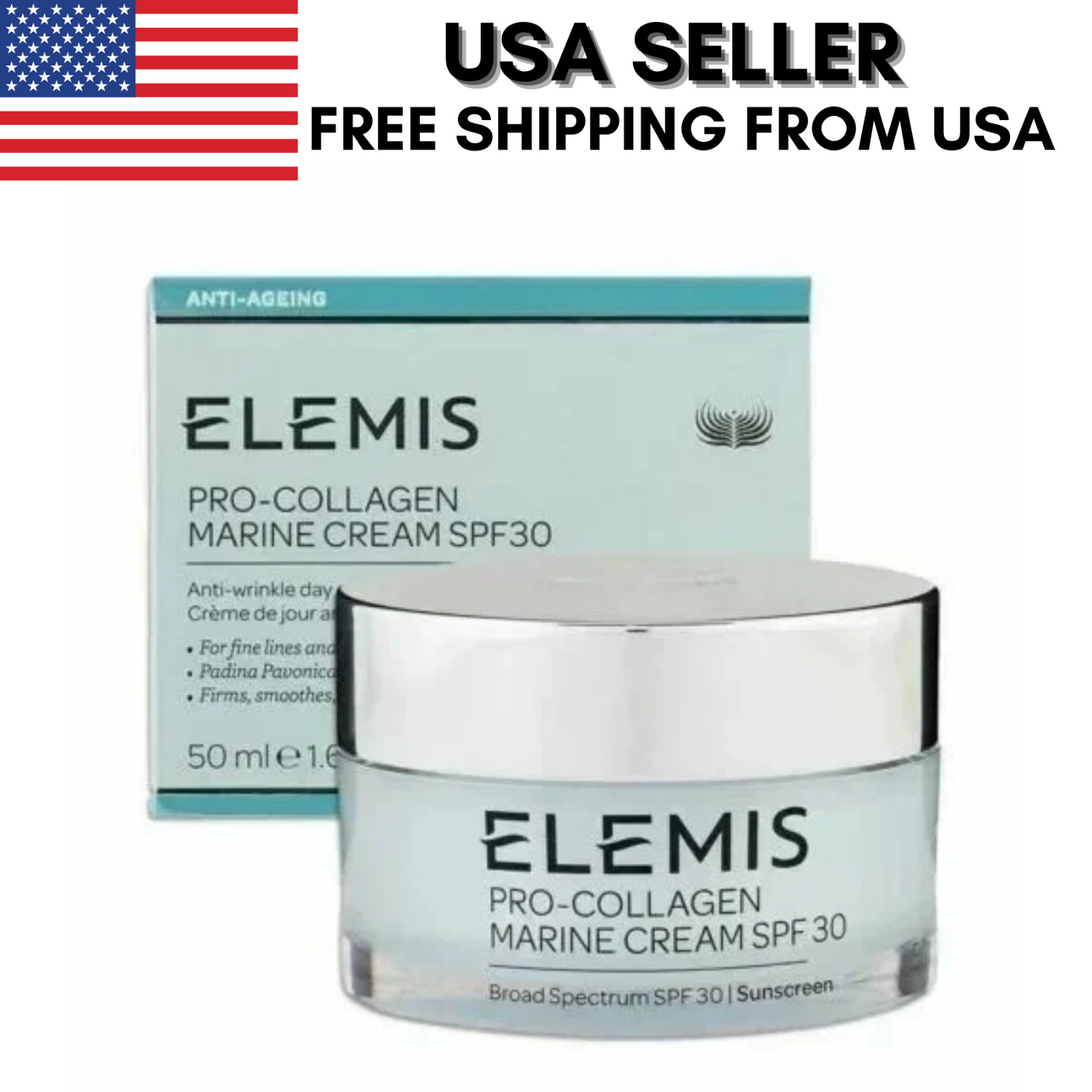 Elemis Pro-Collagen Marine Cream SPF 30 – 1.6 oz / 50 ml | Genuine New Anti-Agin