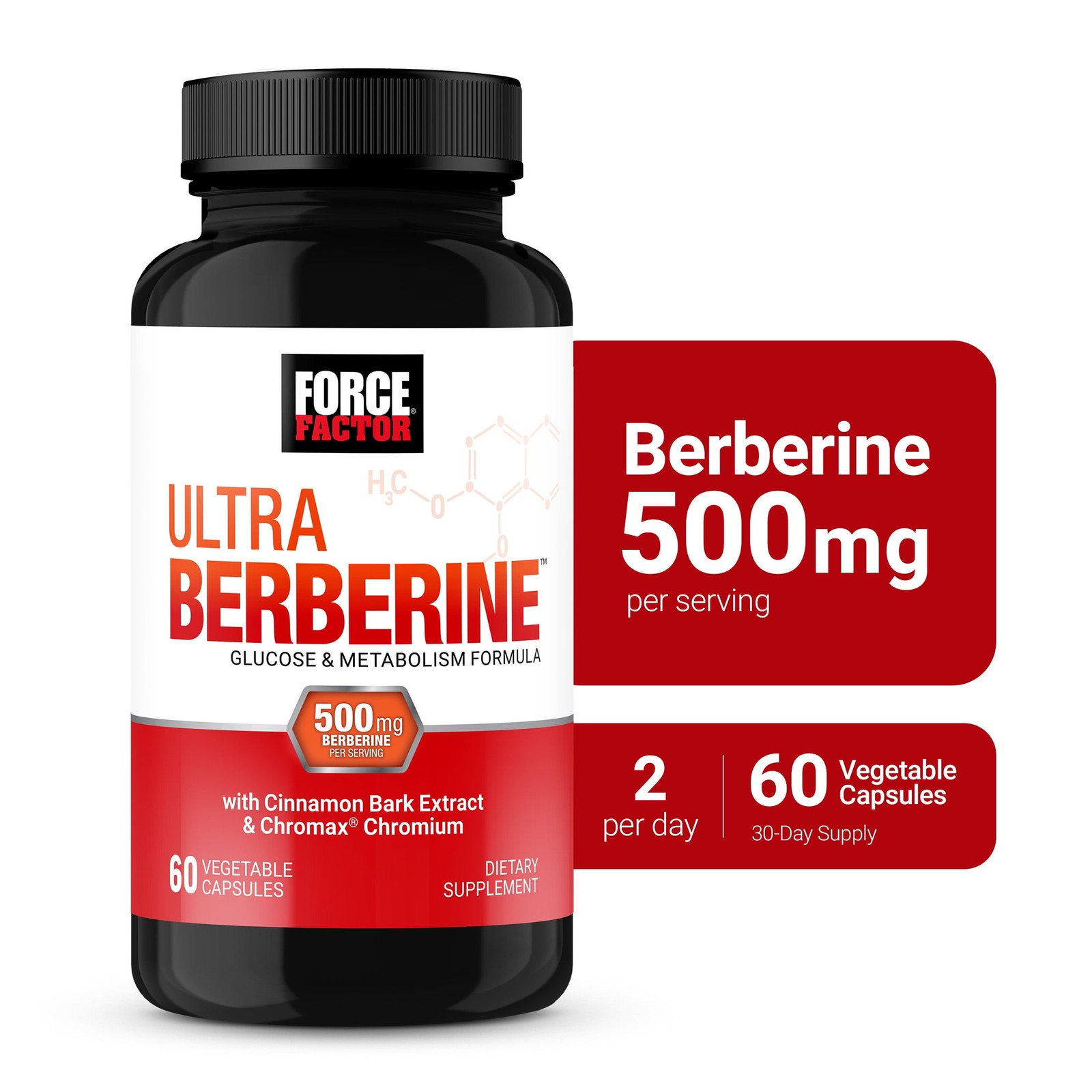 Ultra Berberine, 500mg Berberine HCl, Glucose and Metabolism Support