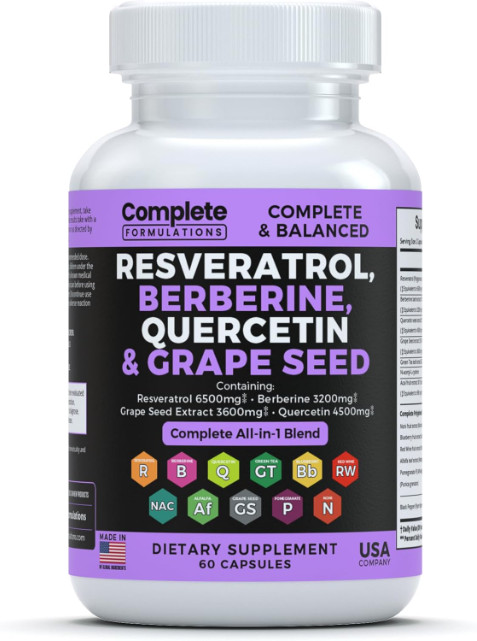 Resveratrol 6500Mg Berberine 3200Mg Grape Seed Extract 3600Mg Quercetin 4500Mg G