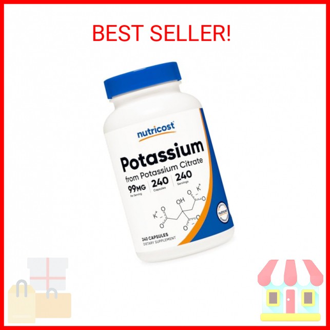 Nutricost Potassium Citrate 99mg, 240 Capsules – Gluten Free, Non-GMO