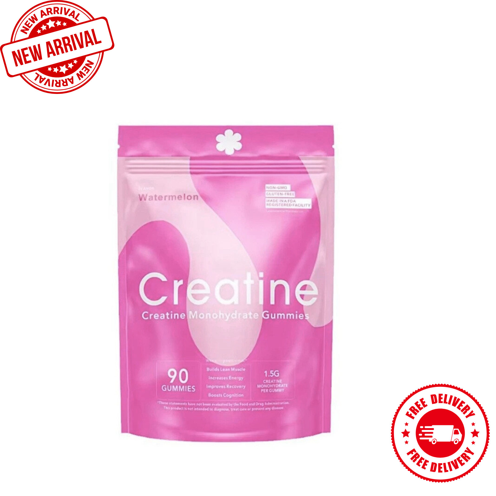 Create Creatine Monohydrate Gummies, 1.5g per Gummy Watermelon, 90ct, Non-GMO