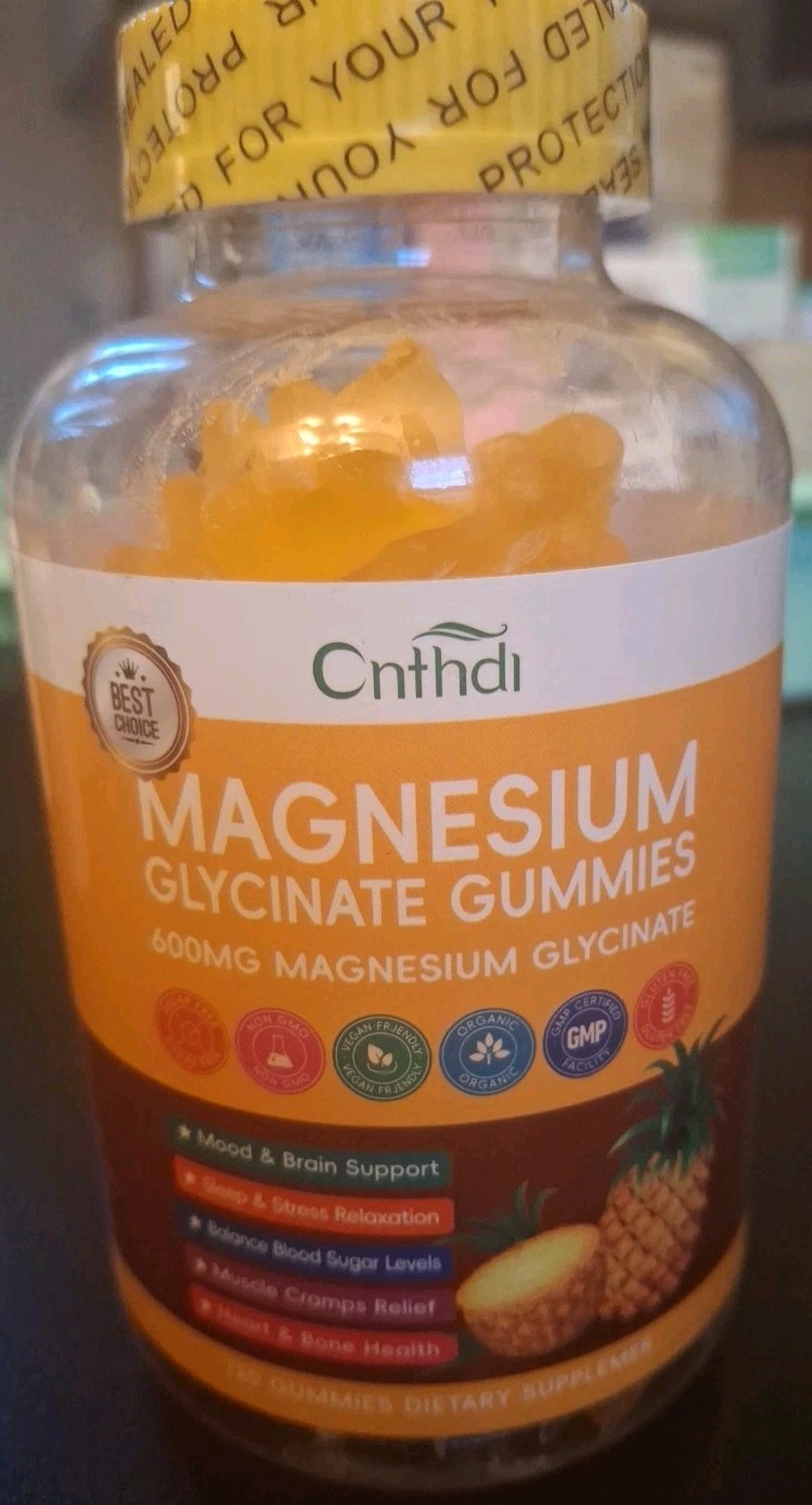 Magnesium Glycinate Gummies  600mg , Pineapple Flavor. READ DESCRIPTION!