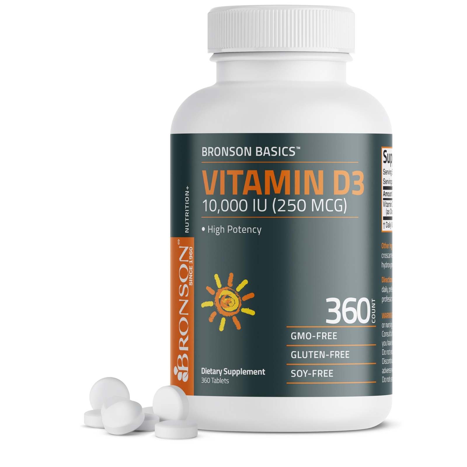 Vitamin D3 10000iu 250mcg 1 Year Supply for Healthy Muscle Function and Immun…