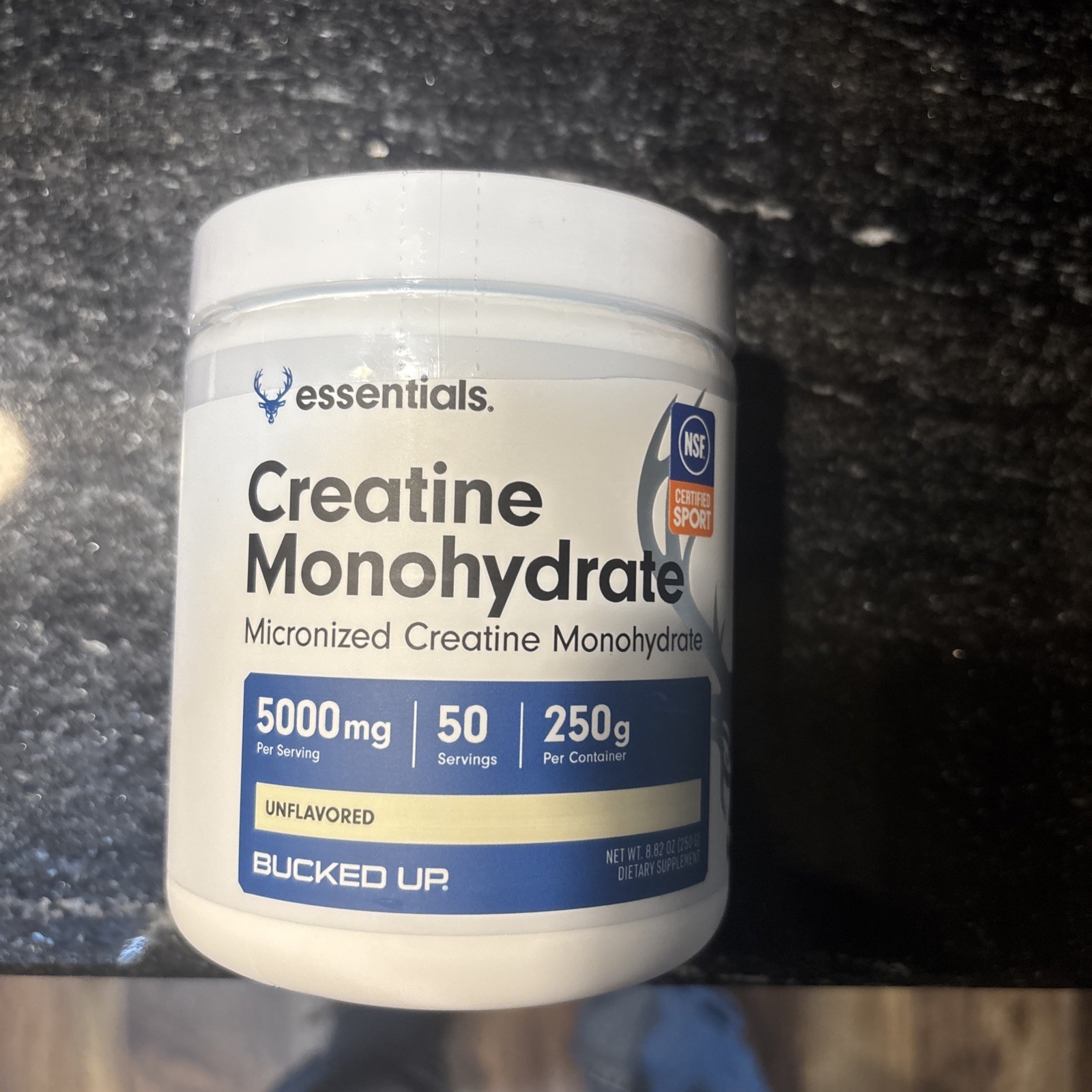 Bucked Up Creatine Monohydrate 250 Grams Powder Grape Apple. 50 Servings. 5 gram