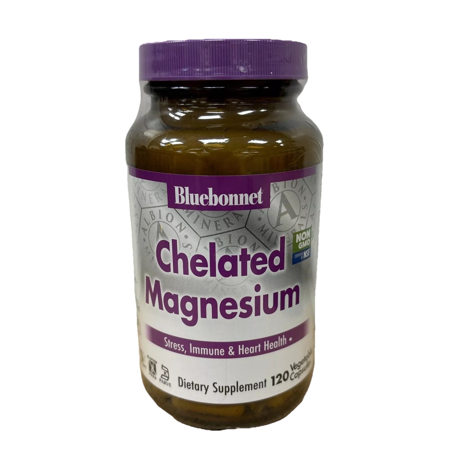 Bluebonnet Nutrition Albion Chelated Magnesium Vegetable Capsule, 200mg, 120 ct
