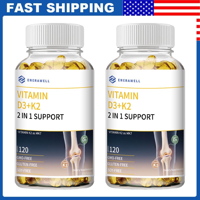 (2 Bottles) Vitamin K2 (MK7) D3 20000 IU Supplement, BioPerine Capsules, Immune