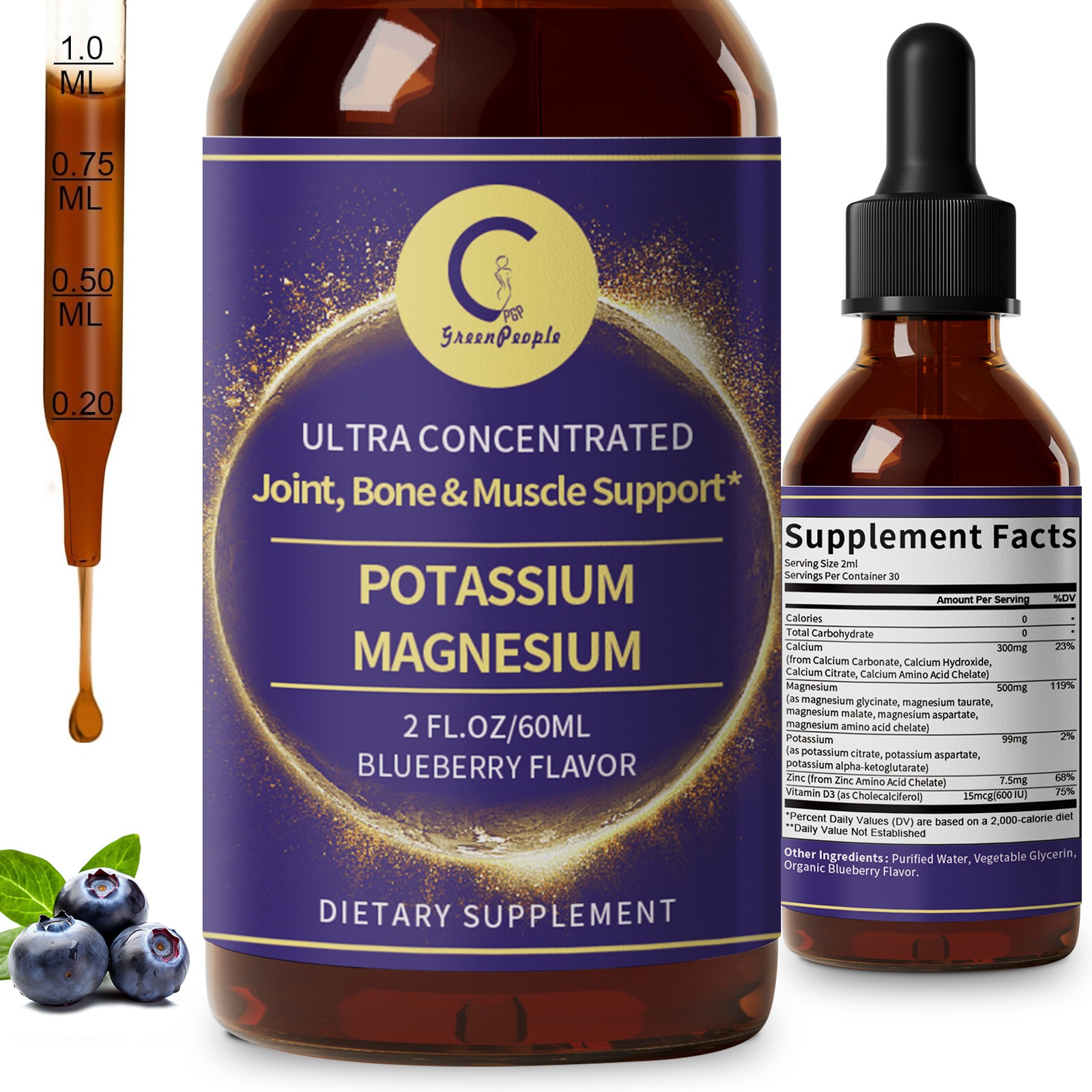Potassium & Magnesium Glycinate 500mg with Calcium Zinc & Vitamin D3