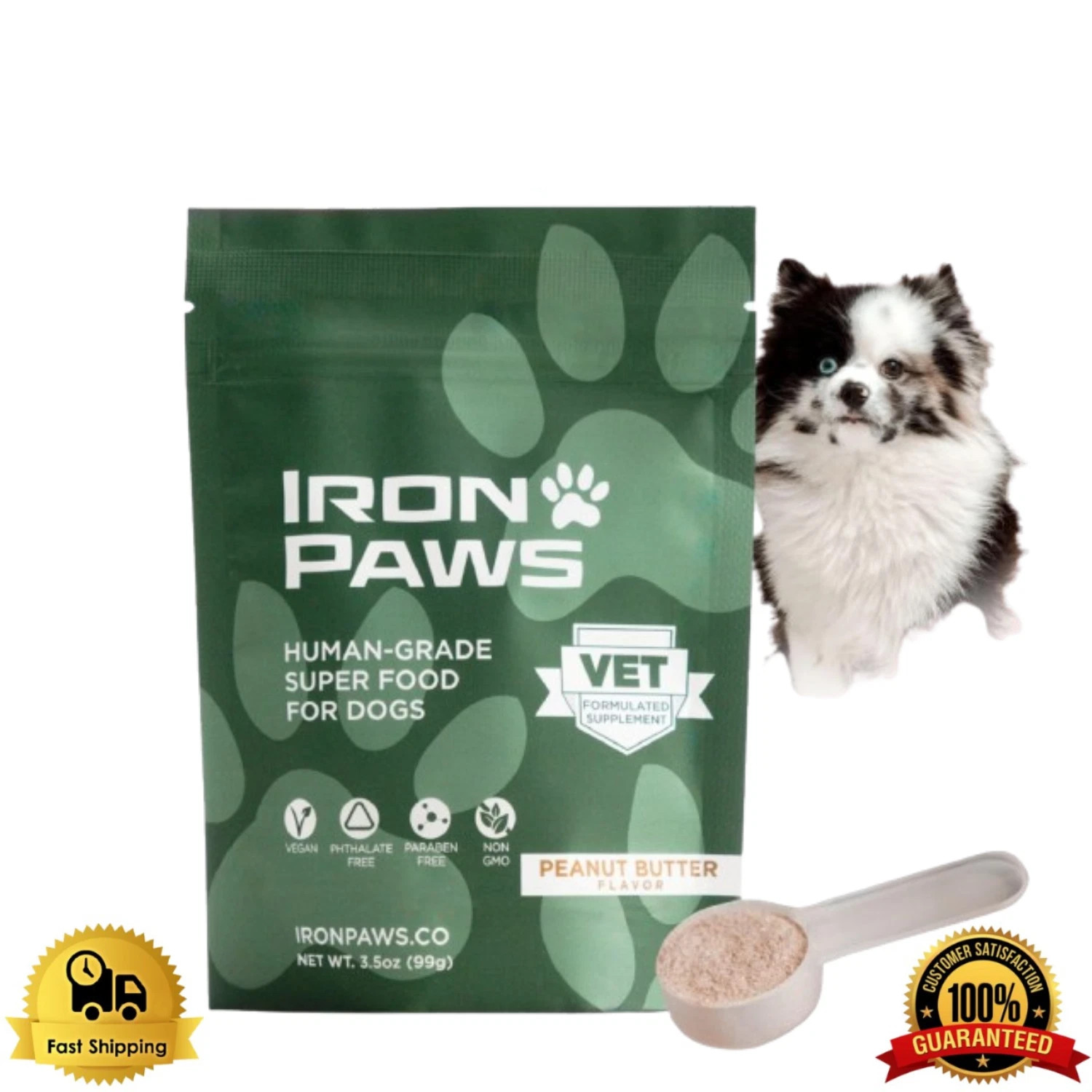 Iron Paws Superfood for Dogs – Greens Powder, Hip, Joint, Gut & Immune Health