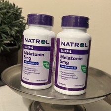 Natrol Melatonin 5 mg W/  Time Release 100 Tablets (Pack of 2) exp 4/30/27