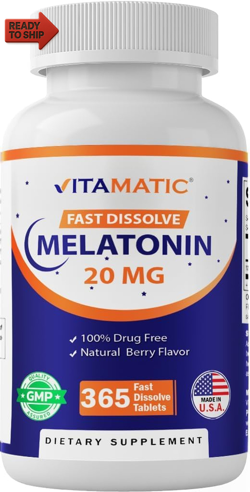 Melatonin 20Mg Tablets | Vegetarian, Non-Gmo, Gluten Free | 1 Year Su