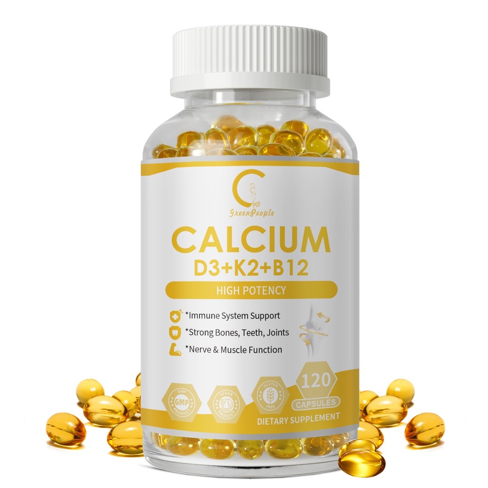 Calcium with Vitamin D3 Plus Vitamin B12 for Strong Bones & Muscle Support