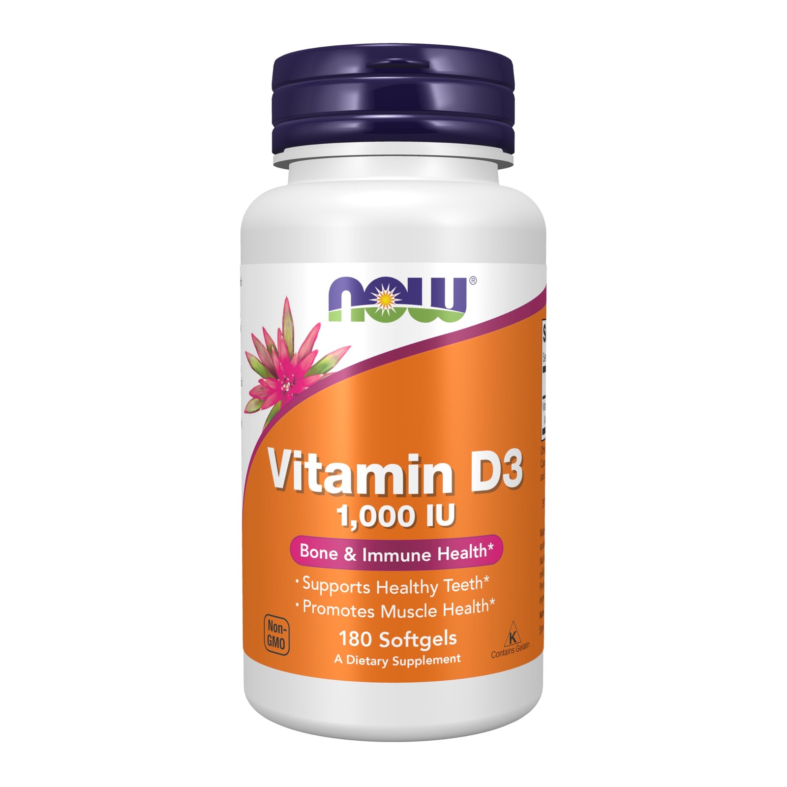 Now Vitamin D3 1000 Iu Chewable Softgels High Potency Strong Bones Immune Sup…