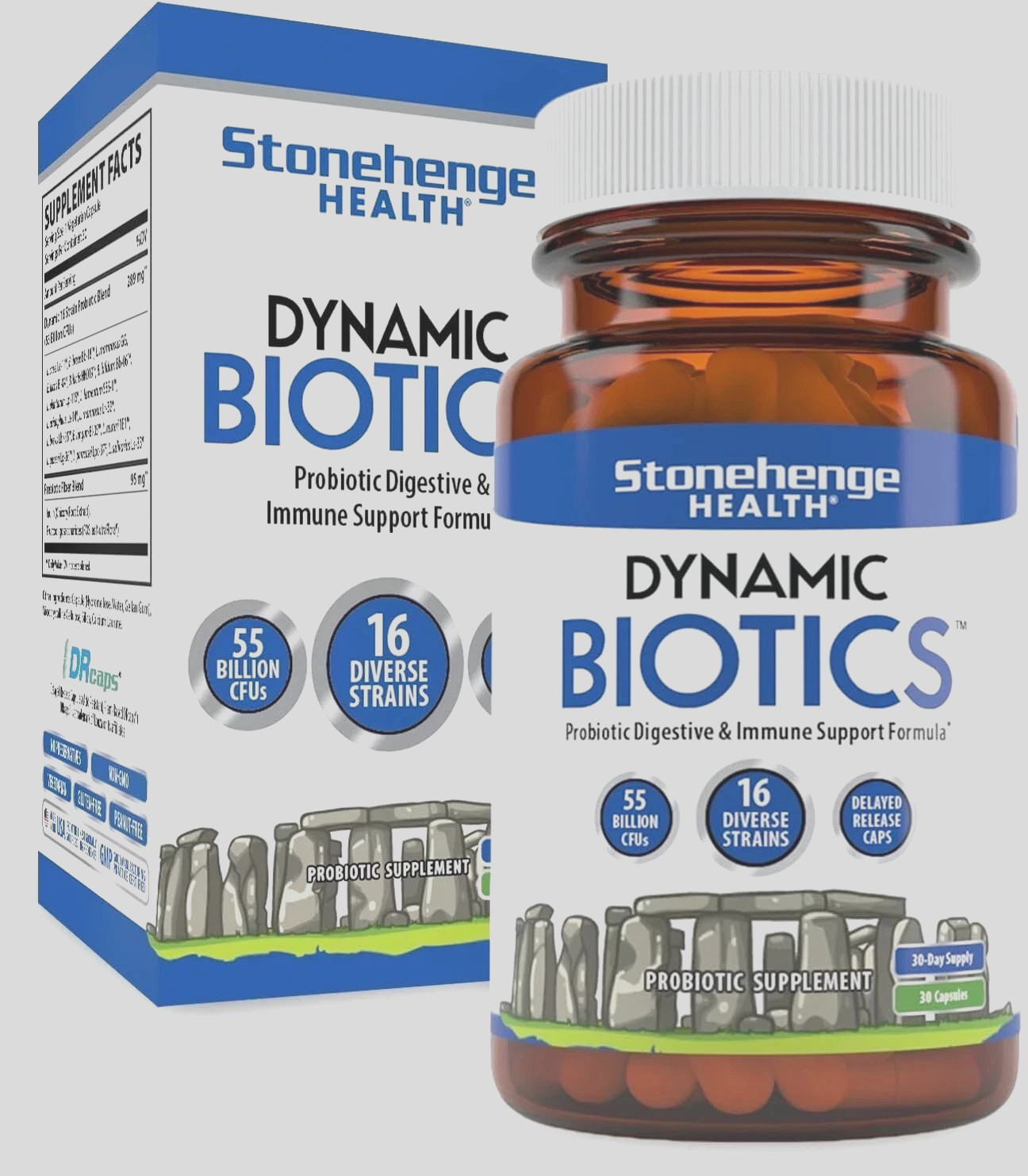 DyNaMic BIOTICS Stonehenge Probiotic Immune Support Digestive IBS Gut Immune