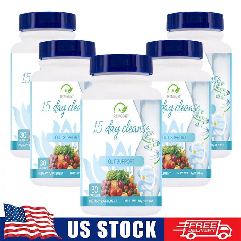 15 Day Cleanse – Gut and Colon Support, Advanced Formula Fiber, Detox