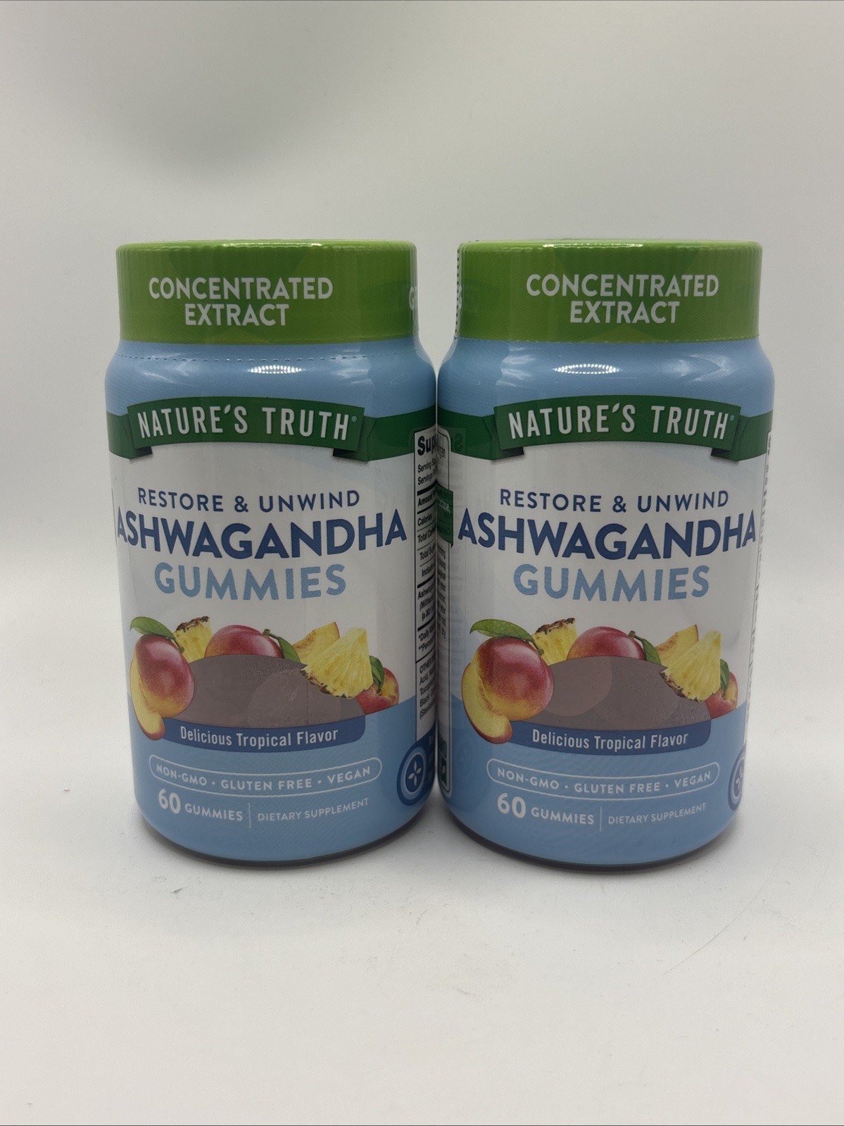 Nature’s Truth Ashwagandha Gummies 60Ct X 2 Tropical Flavor EXP  12/26