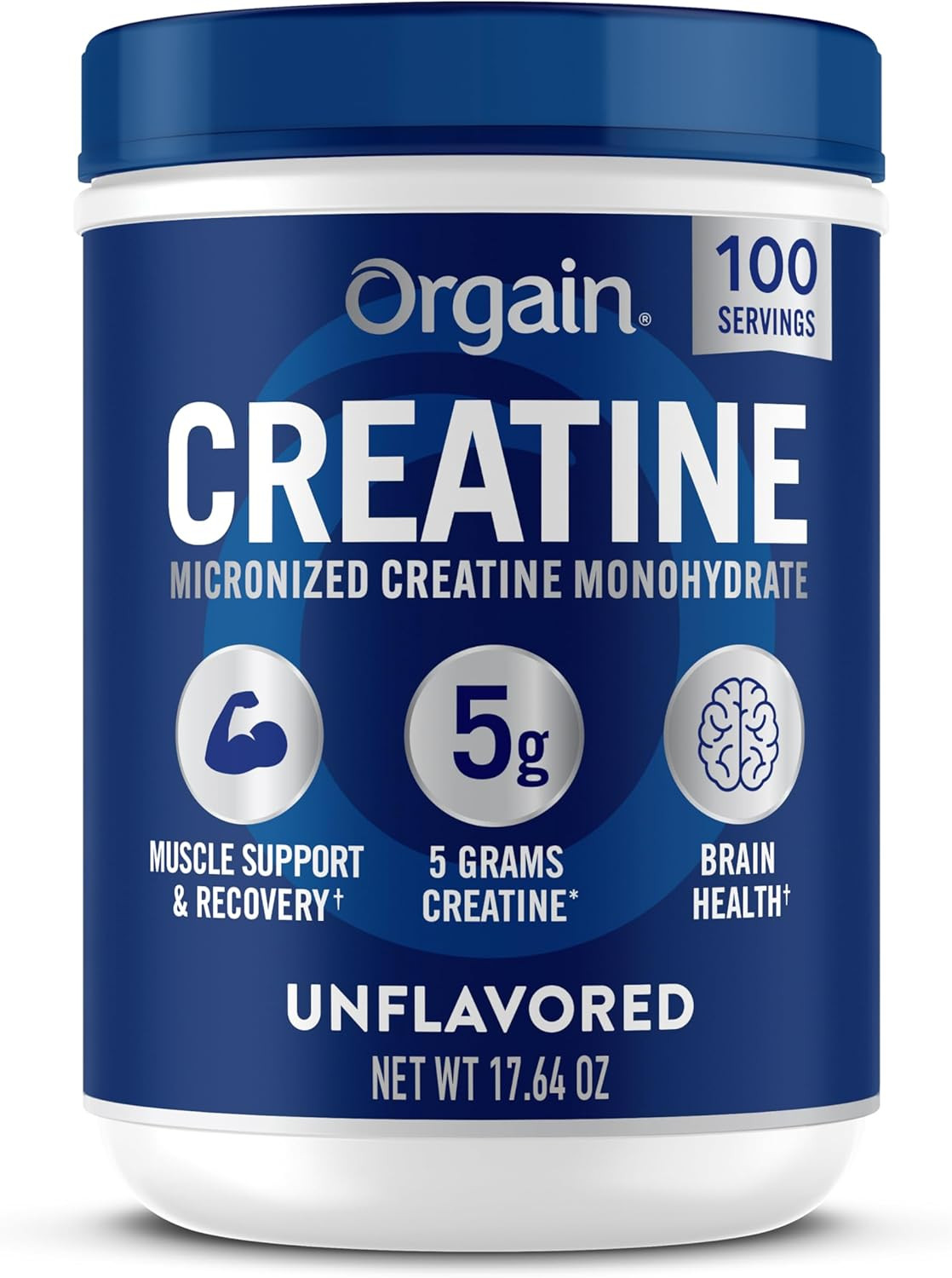 Creatine Monohydrate Micronized Powder, 100 Servings, Unflavored, Supports Muscl