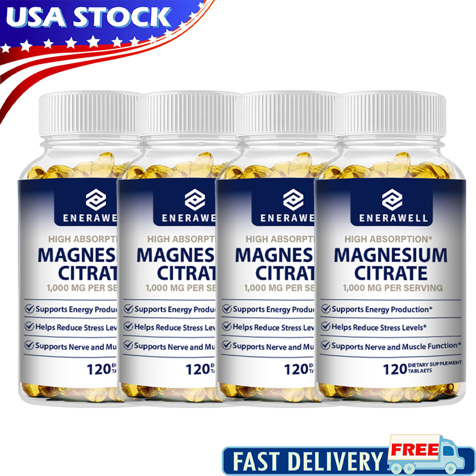 Magnesium Citrate Supplements 1000mg – High Strength Magnesium Capsules Vegan