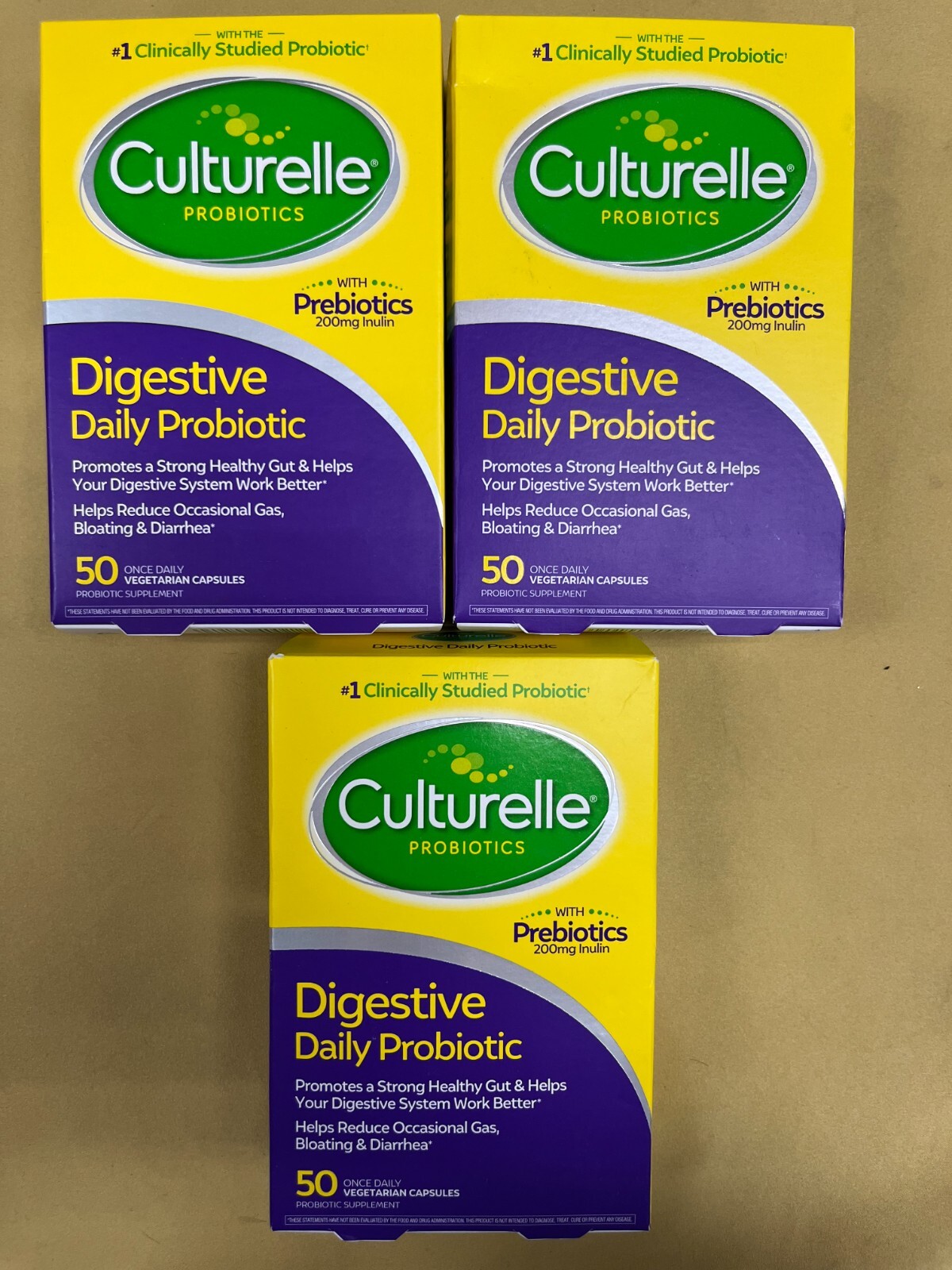 3 New Culturelle Digestive Daily Probiotic – 50 Capsules Each Box Exp. 08/2027
