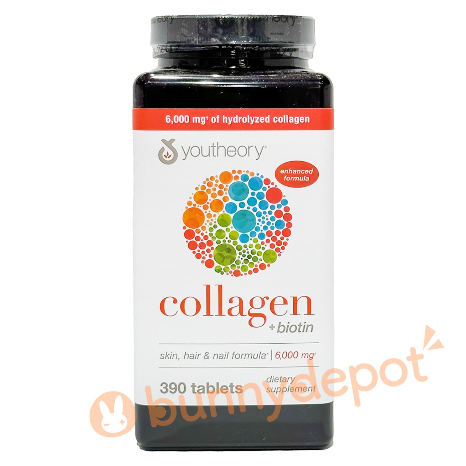 Youtheory Collagen Biotin 390 tablets Type 1,2,3  18 Amino Acids 6000 mg 2026+