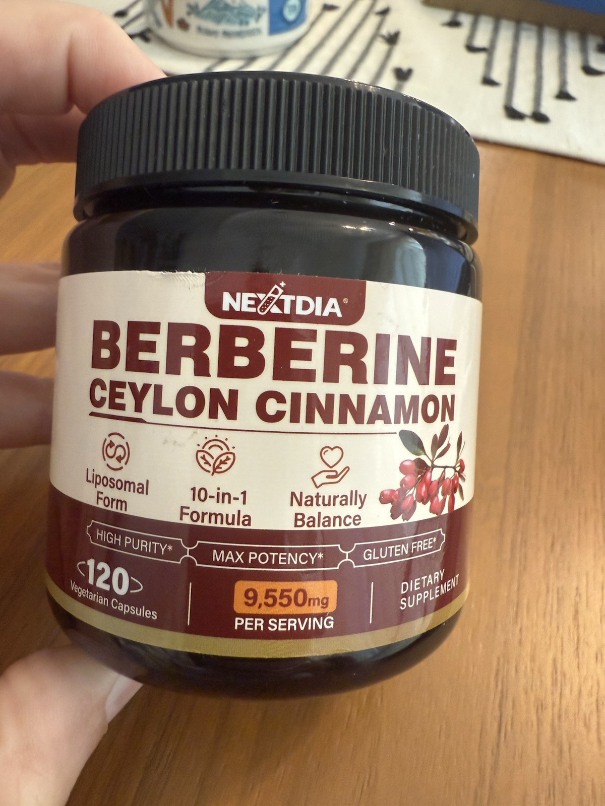 Berberine Supplement w Ceylon Cinnamon, Liposomal Caps 120Ct SEALED EXP 11/26