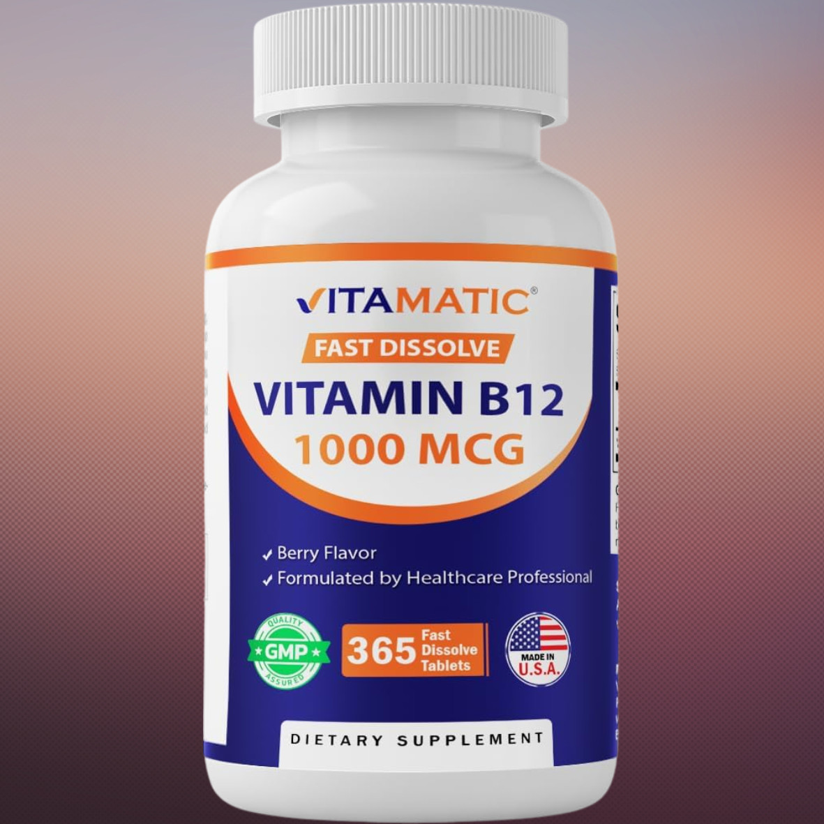 Vitamatic Vitamin B12 1000 mcg Fast Dissolve 365 Tablets