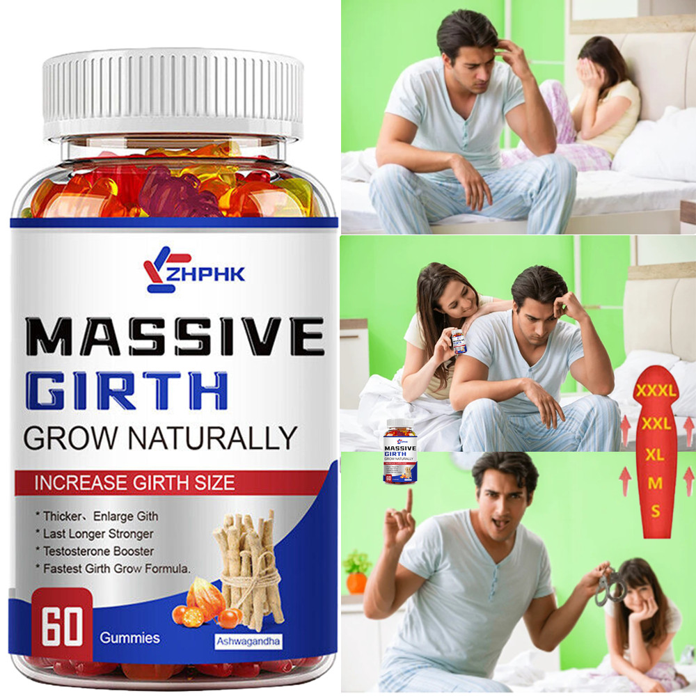 #1 BEST-MALE ENLARGER THICKER LONGER BIGGER 3″ GROWTH ENLARGEMENT 60 GUMMIES 🔥