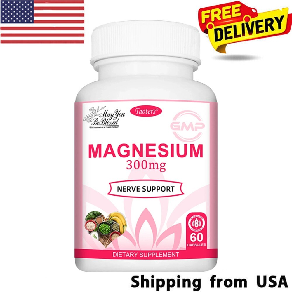 Magnesium 300 Mg, 60 Capsules Per Serving | Healthy Muscle, Bone & Mood Support