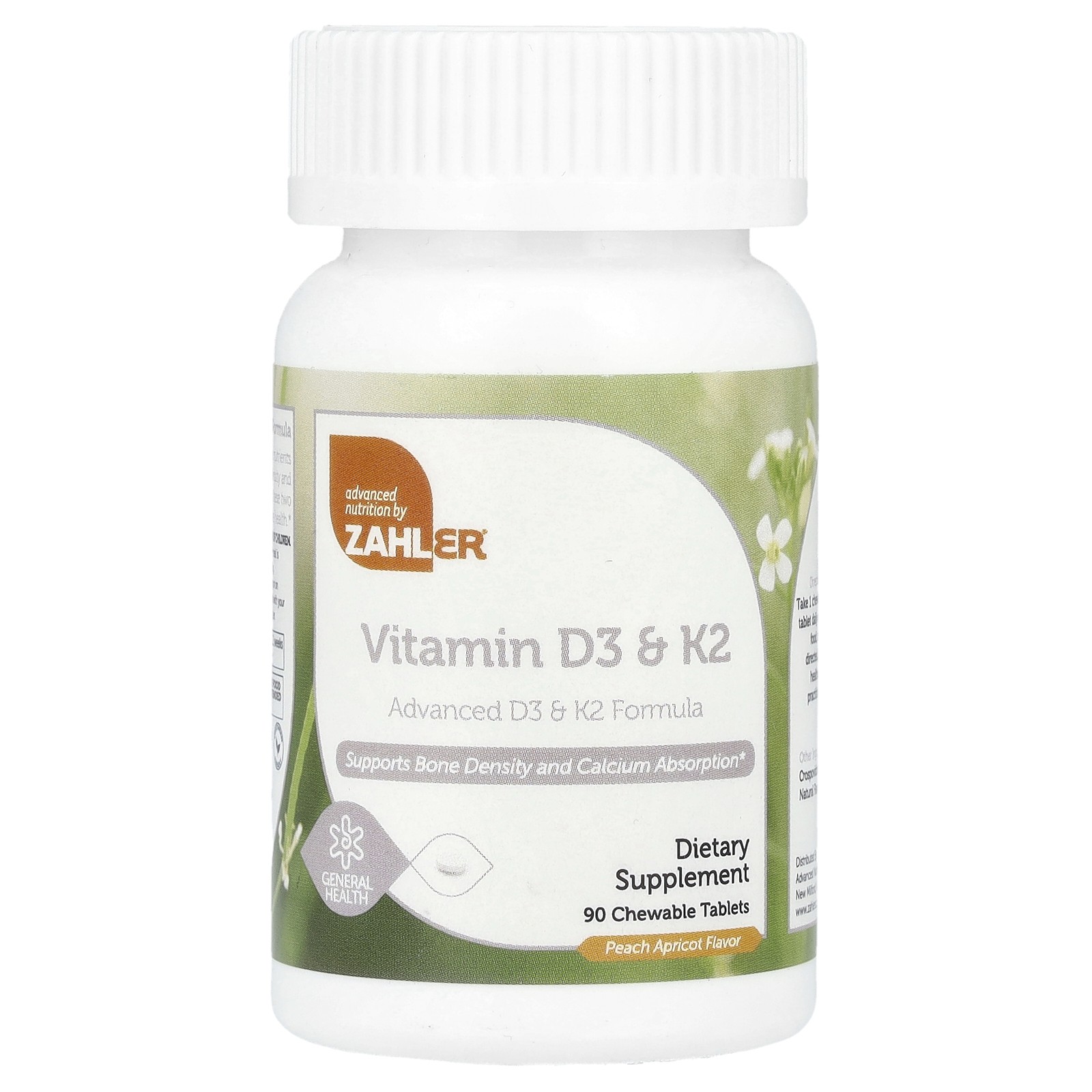 Vitamin D3 & K2, Peach Apricot, 90 Chewable Tablets