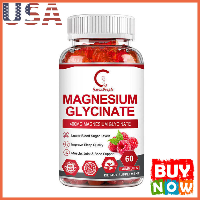 Magnesium Glycinate Gummies 400mg Muscle Bone Support Improve Sleep Quality