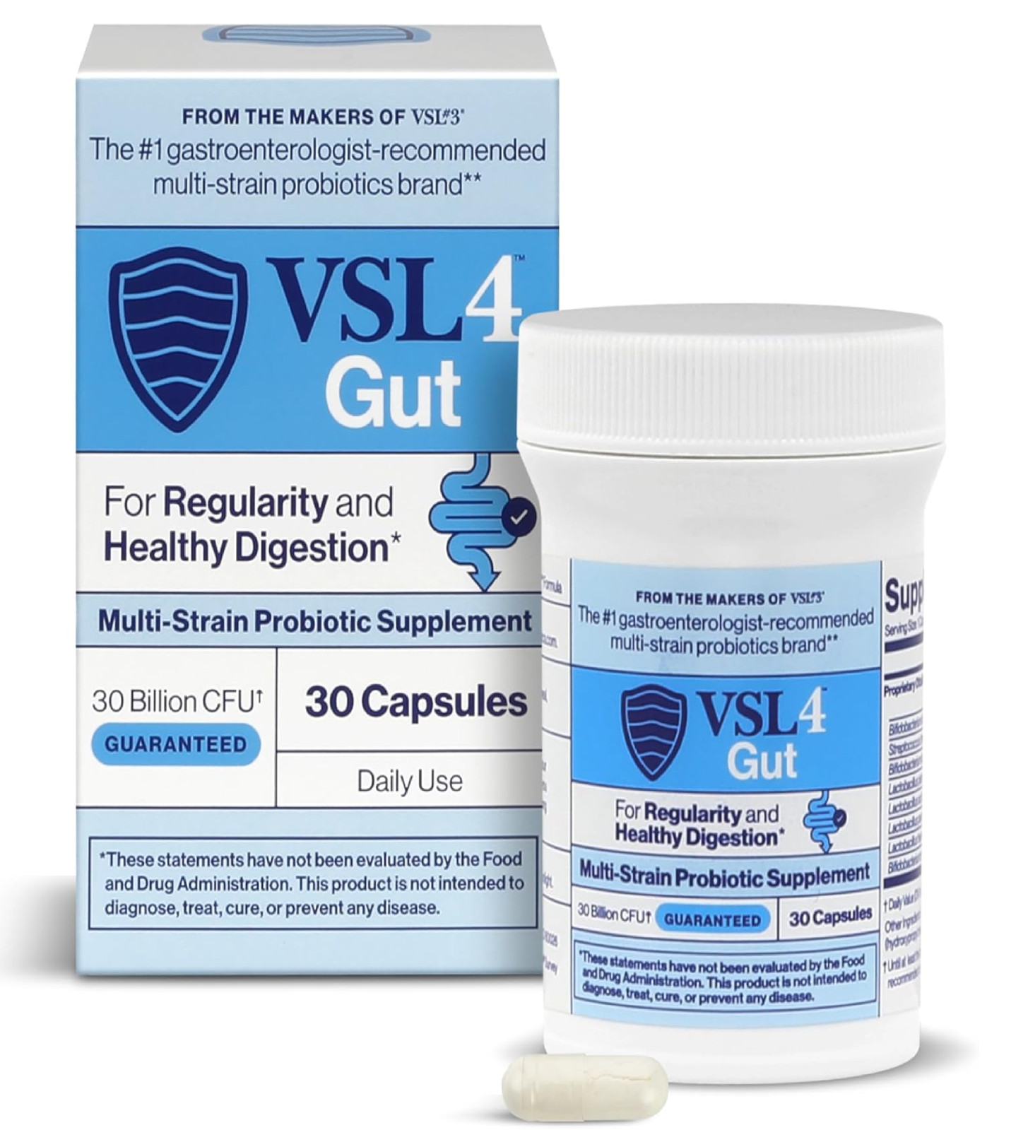 VSL4® Gut Daily Probiotics for Gut Health – 30B CFUs, Multi-Strain Digestive Sup