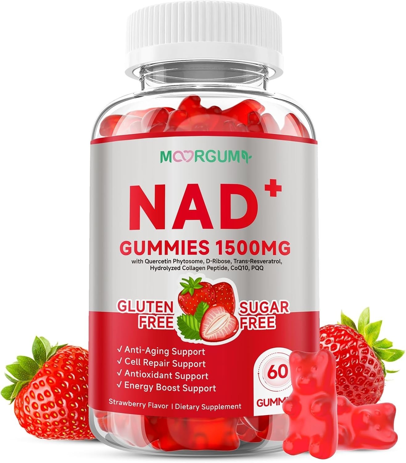 NR Collagen CoQ10 Super Gummies, Support for Energy & Anti Aging, 1500MG, 60ct.