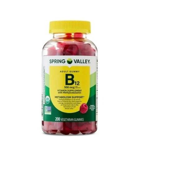 Spring Valley Vitamin B12 Vegetarian Gummies Raspberry 500mcg 200 Count