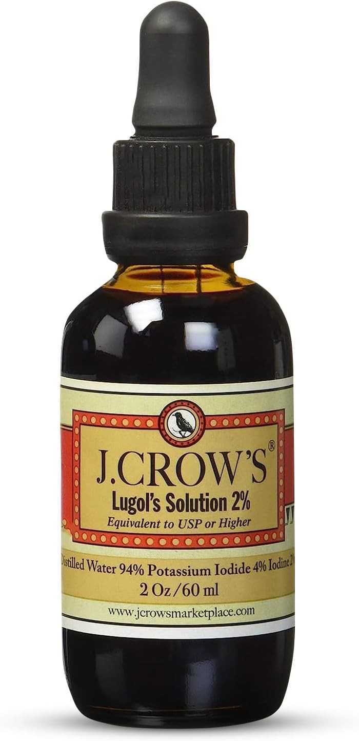 J.CROW’S Lugol’s Iodine Solution 2% 2oz | Potassium Iodide Drops USA