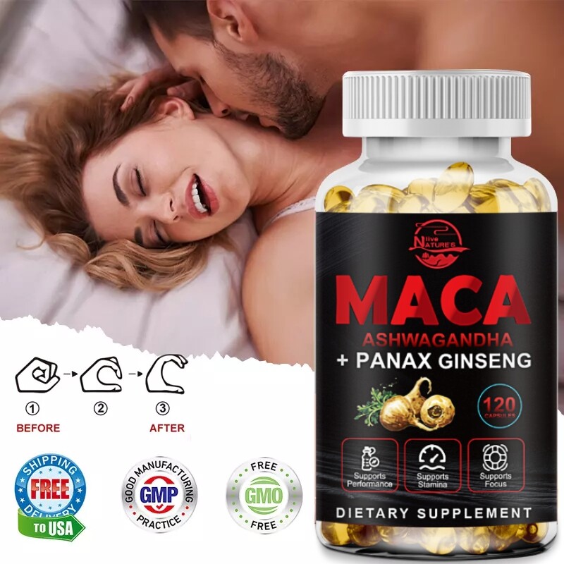 Organic Maca Root 120 Capsules 10000mg, Peruvian Maca Extract for Men and Women