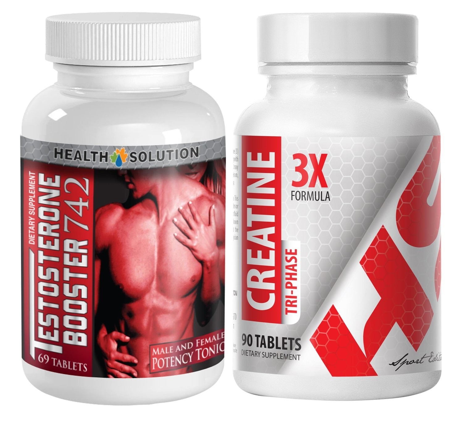 Creatine Tri-Phase 3X 5000 & Testosterone Booster T-742 (1+1)
