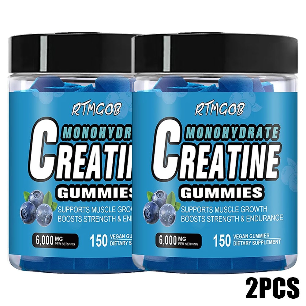 2pcs 150 Counts Creatine Monohydrate Gummies -Increase Strength and Build Muscle