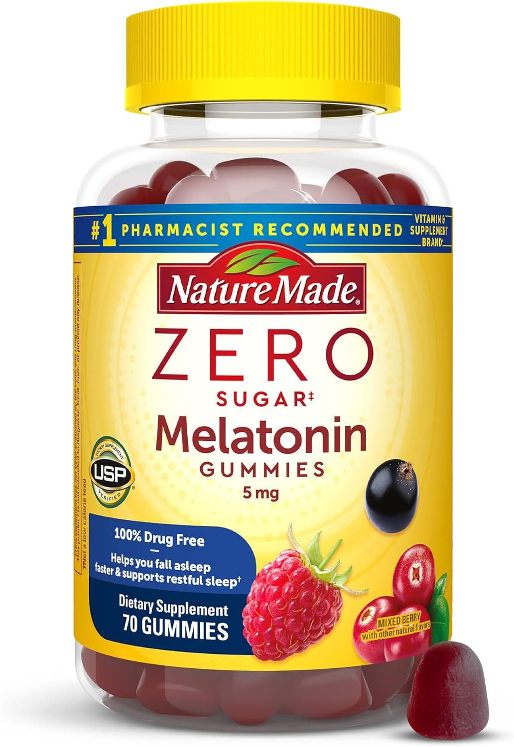 Zero Sugar Melatonin 5Mg Sleeping Gummies for Adults Extra Strength, 100% Drug F