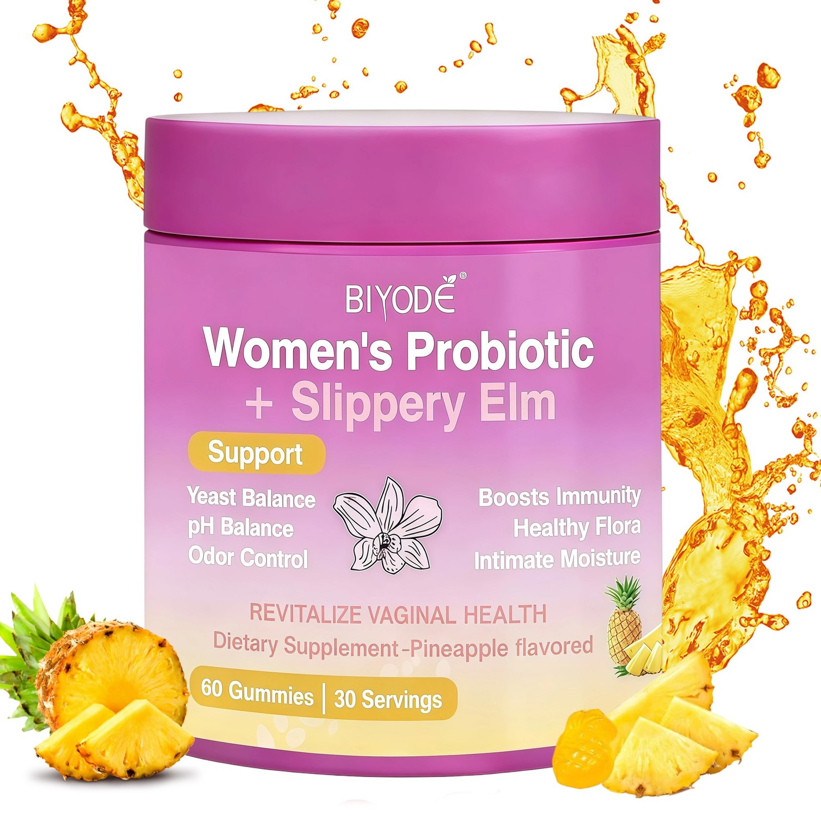Women’s Probiotic Gummies-Women’s Probiotic + Slippery Elm Pineapple – US