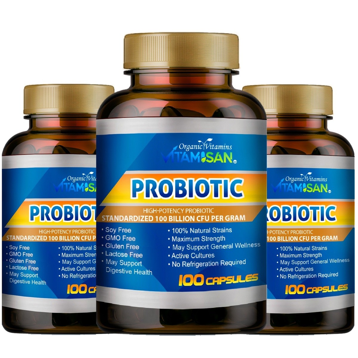 Probiotics 100 Billion CFU Capsules – Supports Digestive And Gut Health made USA
