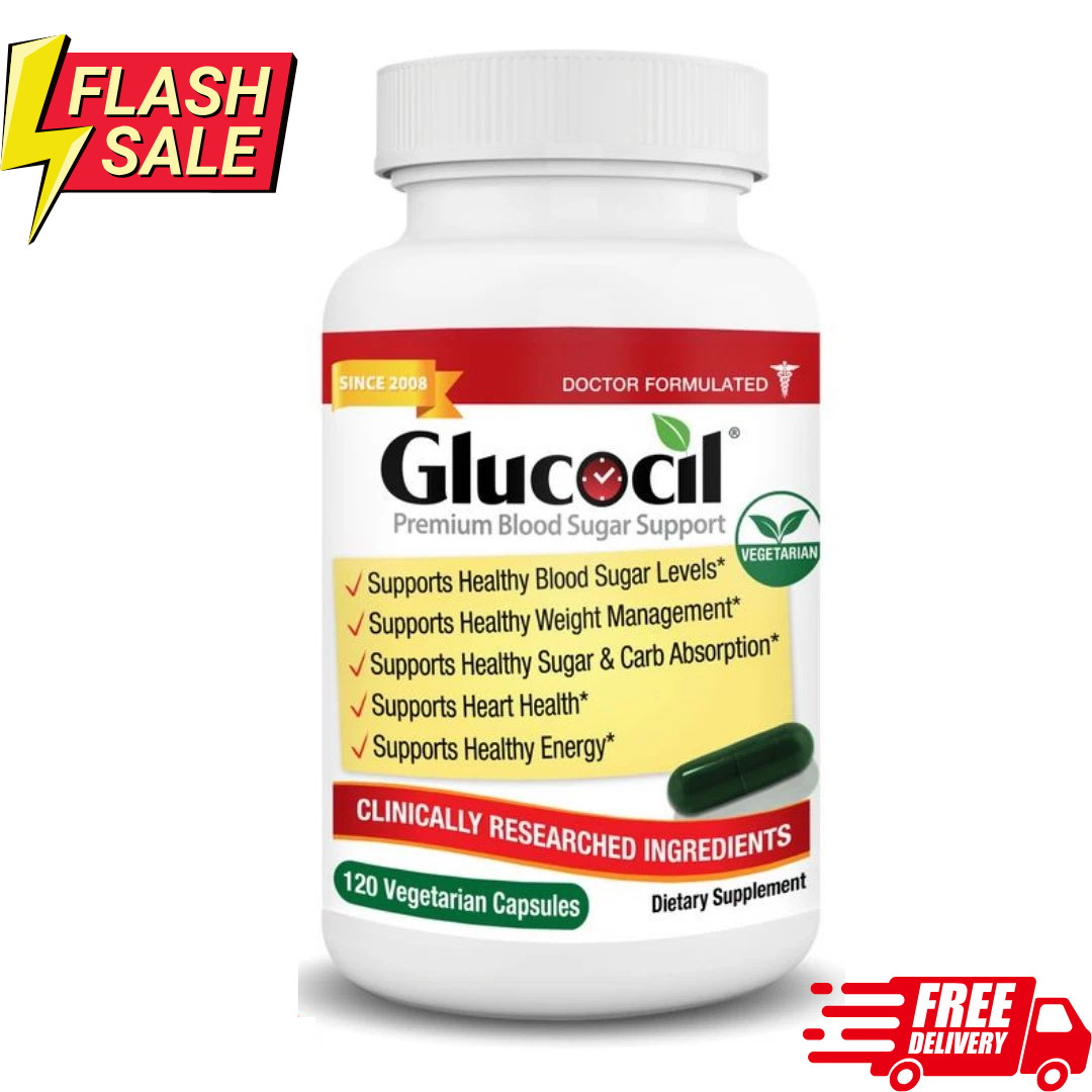 Glucocil 30-Day Supply 120CT – Premium Blood Sugar Support, Exp: 12/2027