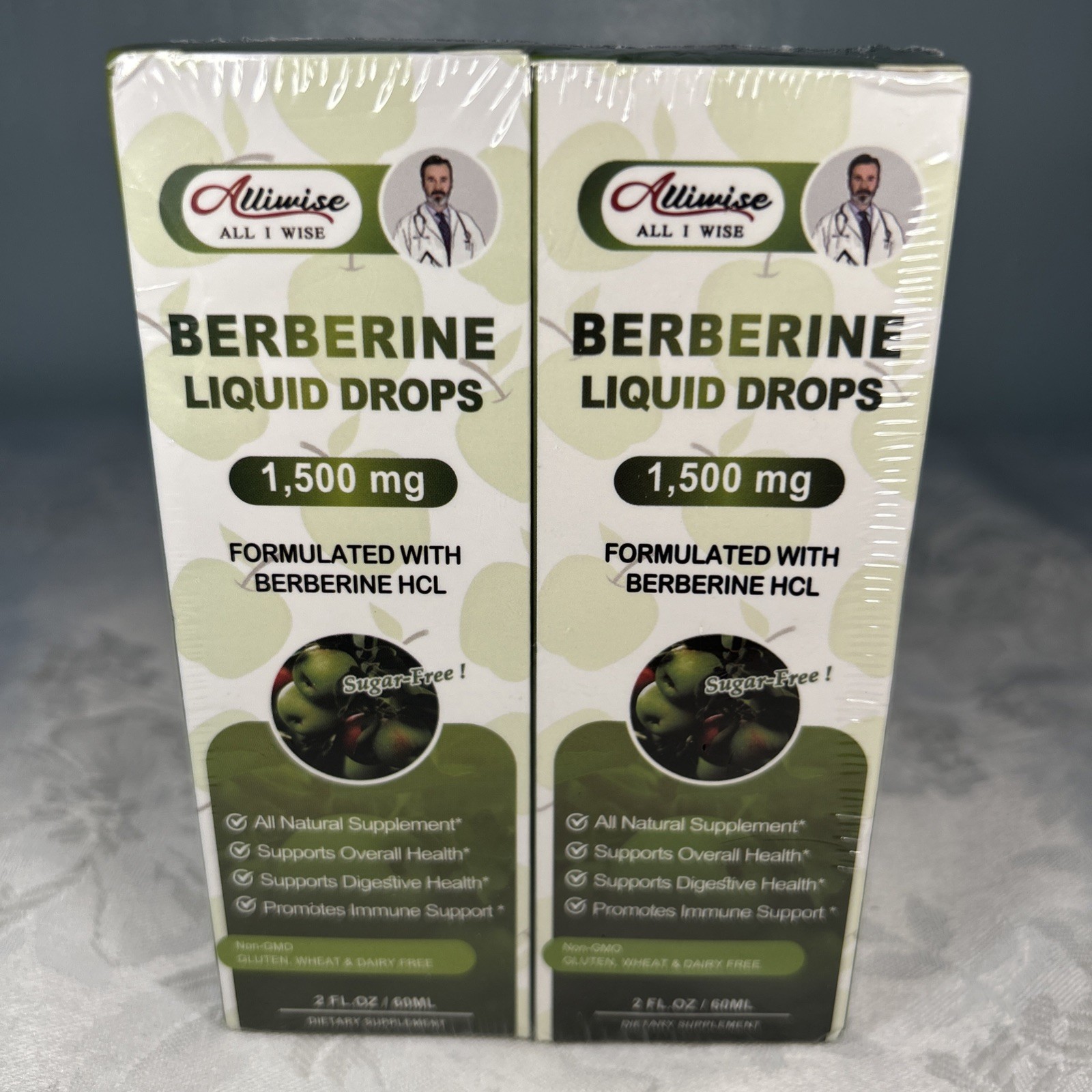 2 Pack Organic Berberine Ceylon Cinnamon Liquid Drops 1500mg PER SERVING 60ml