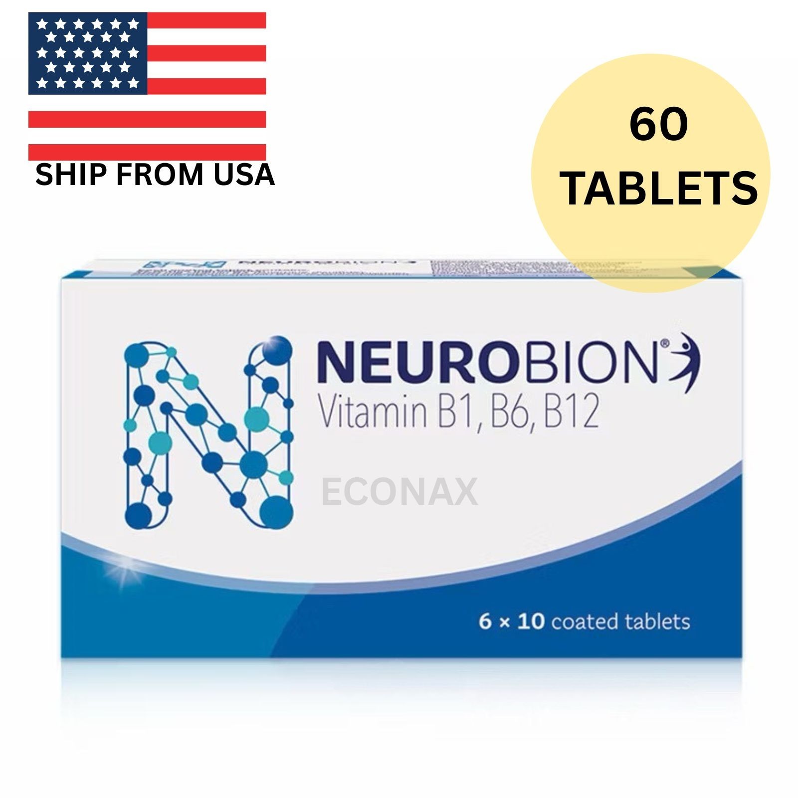 Neurobion Vitamin B1 B6 B12 Complex Supplement Nerve Health Support 60 Tables