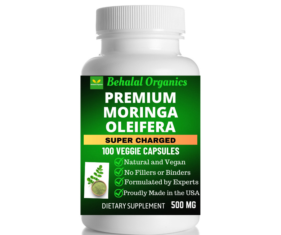 Moringa Oleifera 500mg Vegan Capsules 100 Count