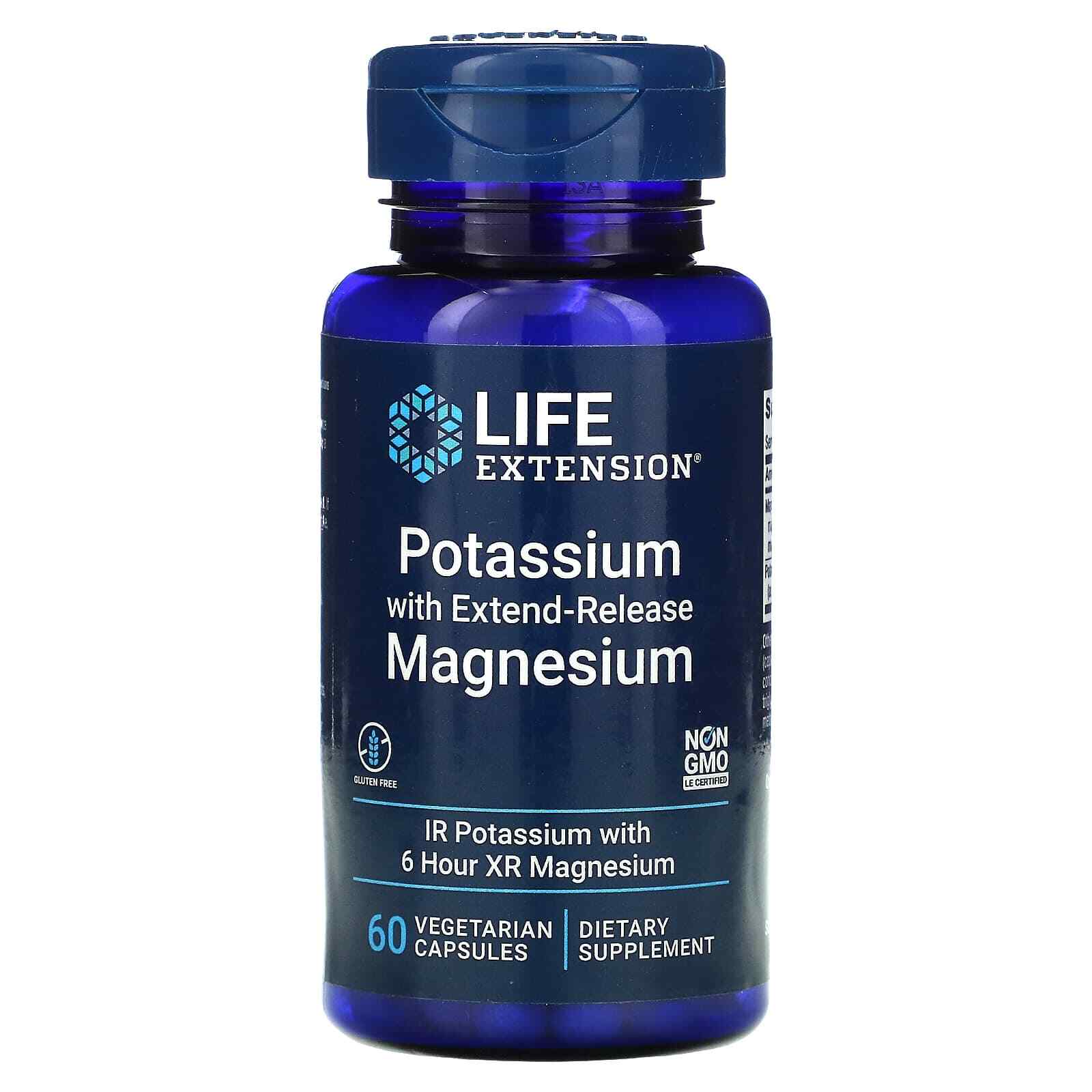 Life Extension Potassium with Extend-Release Magnesium 60Caps Magnesium Citrate