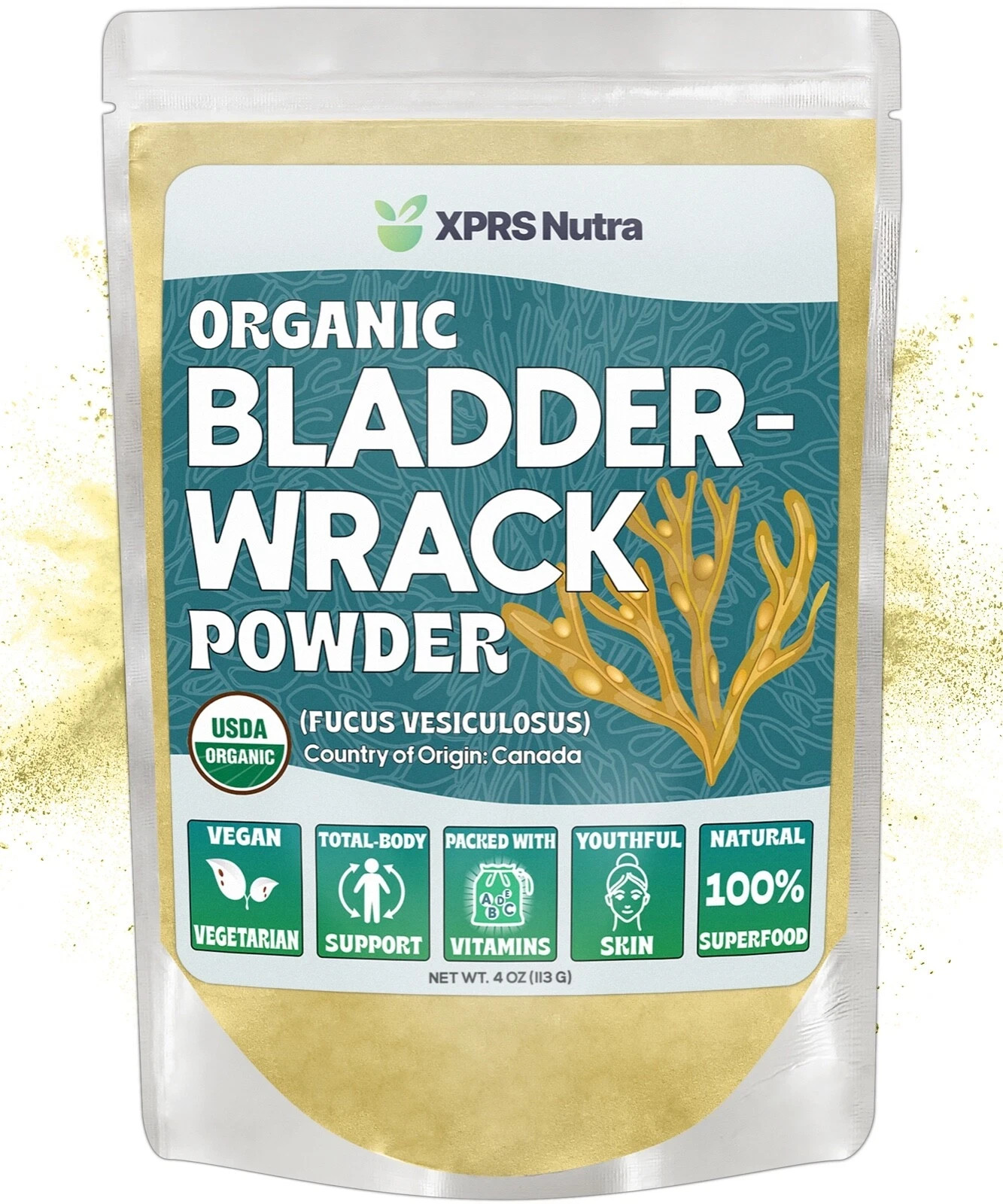 ORGANIC BLADDERWRACK POWDER Fucus Vesiculosus Seaweed Iodine for Thyroid & Skin