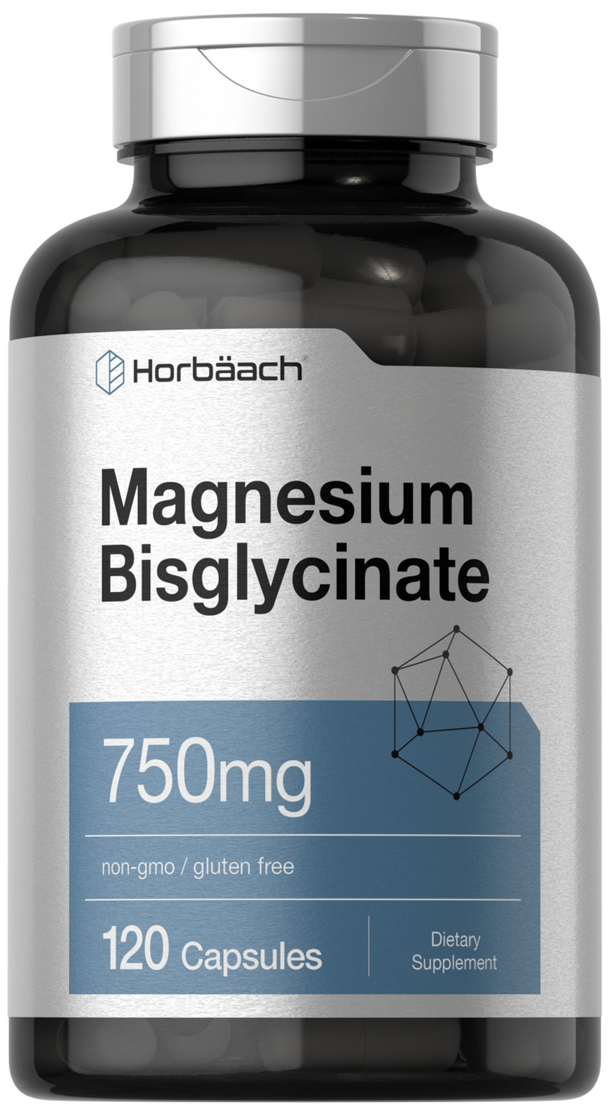 Magnesium Bisglycinate 120 Capsules | 750mg | Non-GMO, Gluten Free | by Carlyle