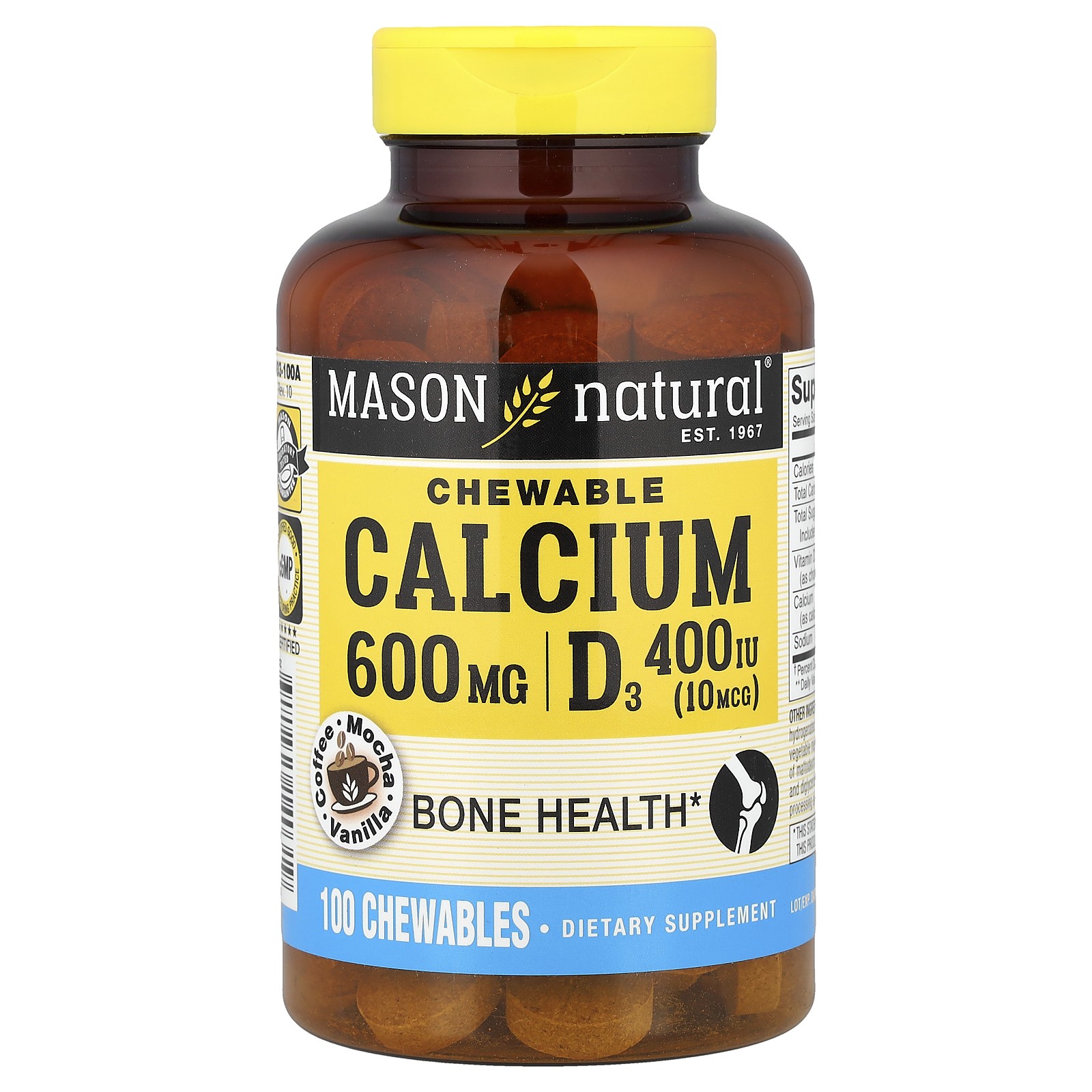 Chewable Calcium + D3, Coffee Mocha Vanilla , 100 Chewables