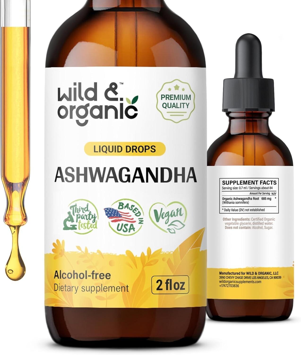 Ashwagandha Liquid Drops – Fast-Absorbing Ashwagandha Root Extract for Calm & Re