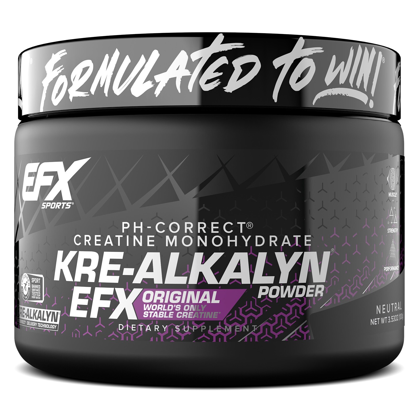 EFX Sports KRE-ALKALYN Powder 100 grams, 66 servings – Neutral “NEW”